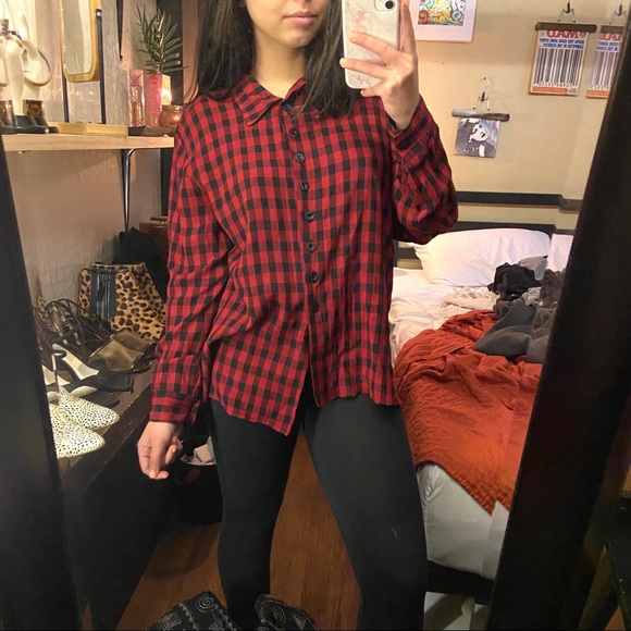 HP⭐️ Vintage 80’s Red and Black Plaid Flannel - Picture 16 of 16